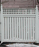 semi private wood fence with square lattice by elyria fence
